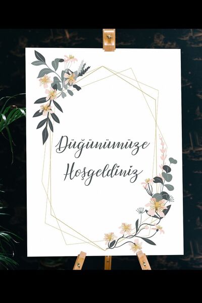 Yogi Tasarım Düğünümüze Hoşgeldiniz Temalı Karşılama Panosu