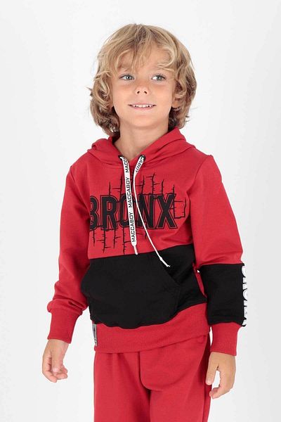 AHENGİM Boy's Bronx Printed Trend Tracksuit Set Ak2235