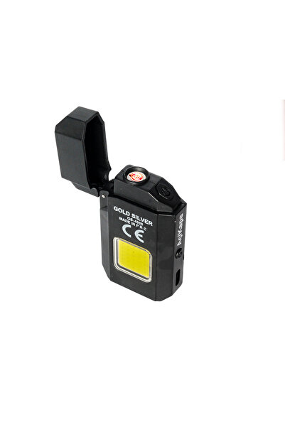 GoldSilver LED Type-C Şarjlı Elektrikli Çakmak Cep Feneri GS-4000