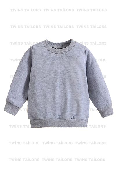 twins tailors Унисекс суитшърт с кръгло деколте, непечатан, от полар отвътре, 3 броя
