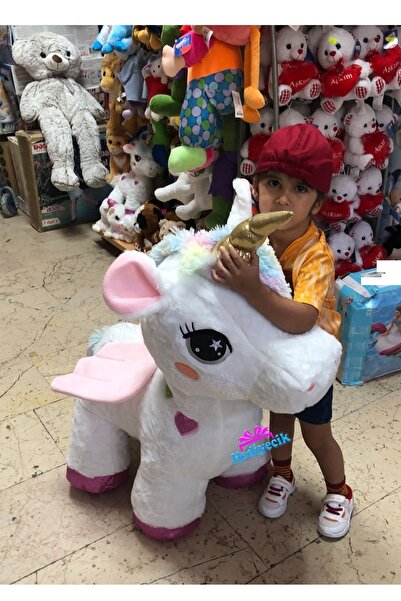 hediyecik Peluş Dev Boy Sevimli Unicorn At Pony Oyuncak 80 Cm