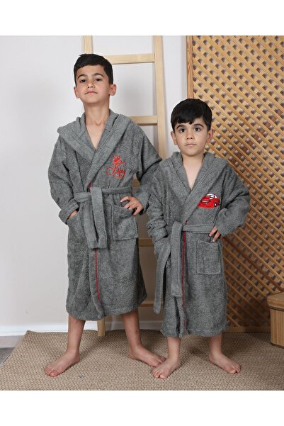 Lavin %100 Pamuklu Kapşonlu Kız-erkek Çocuk Bornozu