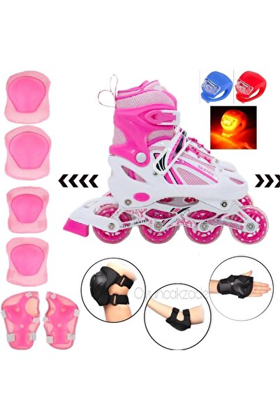 Depomiks Avm Skate Adjustable 2+1 Lighted Metal Body Practice Skate with Bag + Knee Pad Gift + Single LED Gift