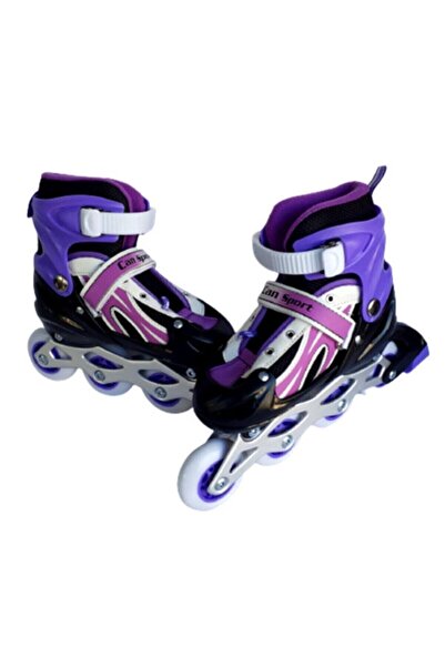 CAN SPORTS Silikon Teker Mor Renk 34-37 Arası Ayarlanabilir Paten