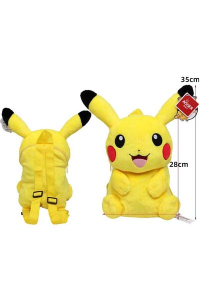 emal Pokemon Pikachu Plush Backpack Schoolbag Stuffed Toy Soft Cute Children's Bag