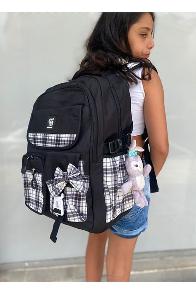 tiny wood Bag Primary School Girl - Ultra Light, Black-Blue, Primary School and Middle School Bag