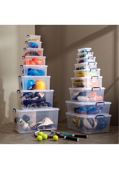 RNL04 9 Lt Plastic Transparent Storage Box 3 Pieces - 30164-3