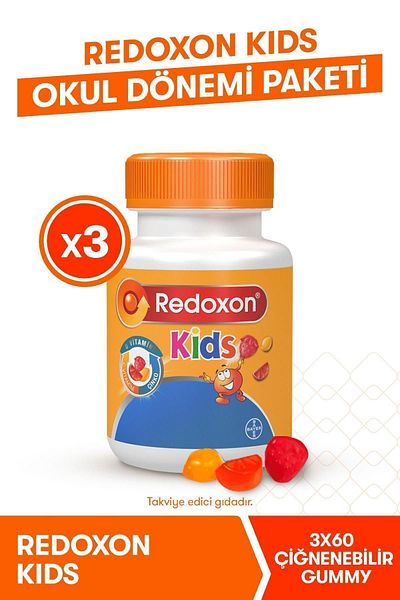 Redoxon Kids 3-Piece School Period Package I Supplement Containing Vitamin C, Vitamin D, and Zinc for Children