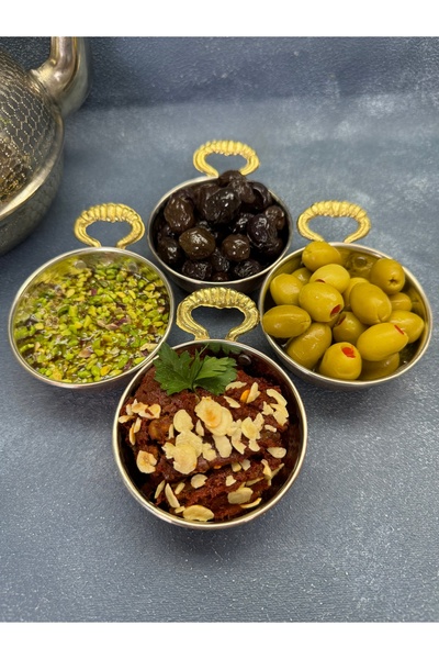 TİKHA HOME 4-Piece Copper Handle Breakfast Serving Bowl Sauce Bowl Set