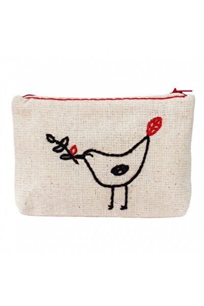 Peace Bird Embroidered Small Wallet