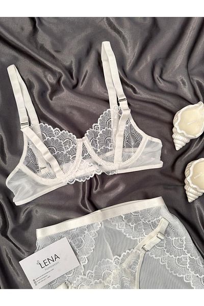 Lena Homewears Women's Katty Fancy Tulle Bralet Set Lingerie