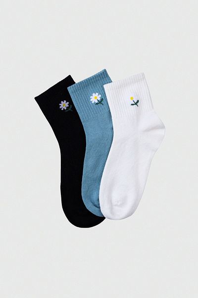 Socks Here Daisy Patterned Women's Tennis Socks