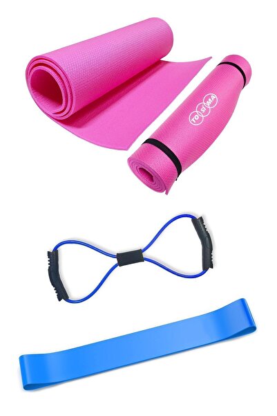 Tosima Pilates Minderi Direnç Bandı Ve Sekizgen Egzersiz Lastiği Seti Pilates Seti Egzersiz Seti