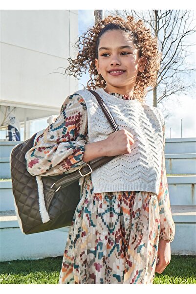 MAYORAL Beige Girl's Knitted Vest - 7315