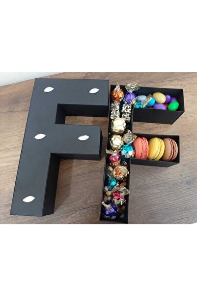 LADİJİTAL BASKI ÇÖZÜMLERİ A'dan Z'ye Harf Kutuda Çikolatalar ,şekerler Ve Macaronlar 48 cm