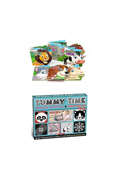 Diytoy Tummy Time Aynalı Zeka Kartları Ve Benim Adım   Hayvanlar 6'lı Kitap SETİ