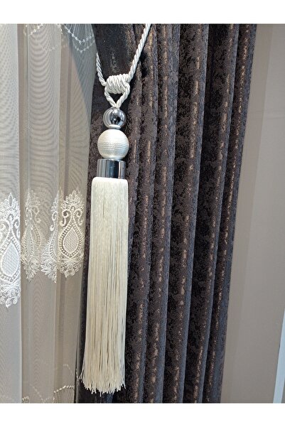 serART Gözde krom kapak krom toplu fon perde kruvaze perde Tavan Bağlama braçol krem