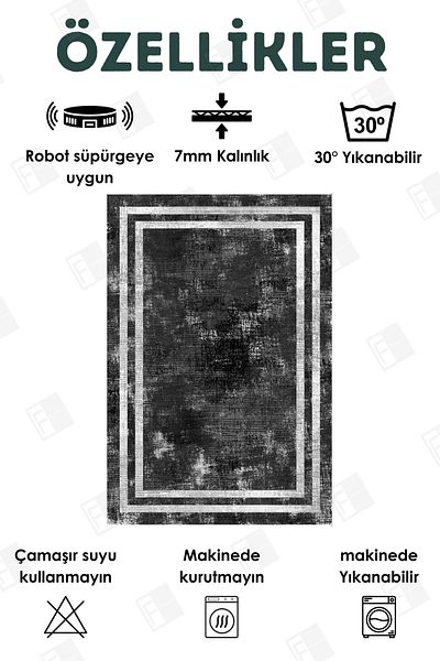 Faiend Σετ 2 χαλιών και πατάκι μπάνιου με αντιολισθητική βάση - Σετ καθισμάτων τουαλέτας που πλένονται (11)