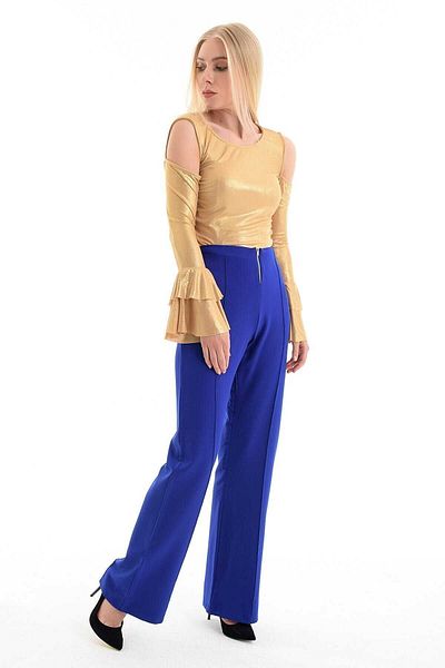 Sense Pantaloni Saks de damă cu fermoar în față și cusături cu fermoar Pnt31425