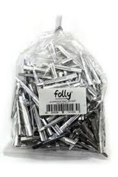 FOLLY Clește de păr din aluminiu 50 buc