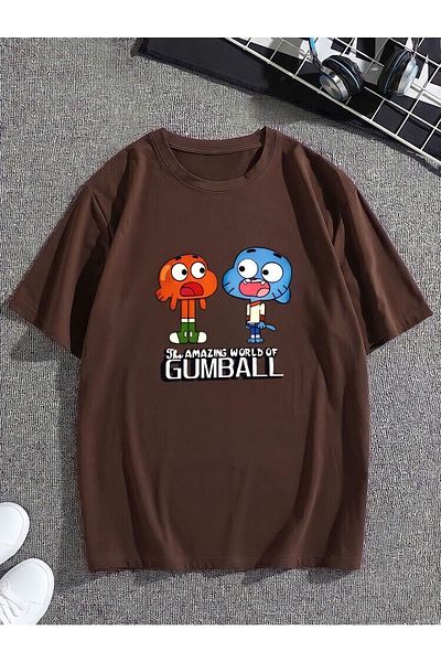 Serays moda Тениска за момиче/момче с щампа Gumball