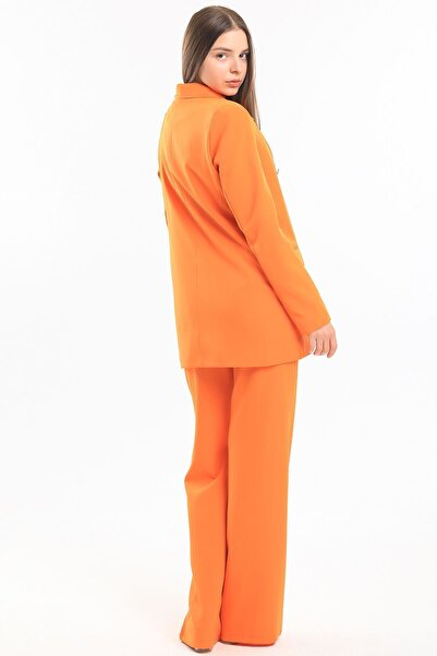 Sense İçi Astarlı Hürrem Kumaş Oversize Blazer Ceket | Ckt34236 Oranj