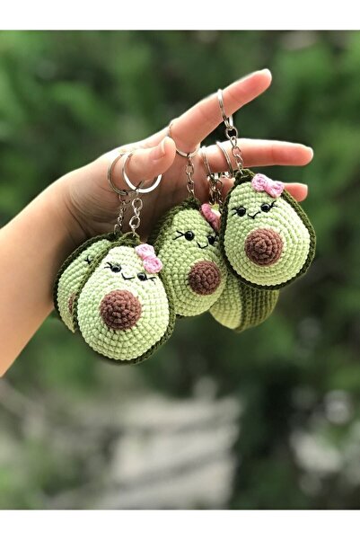 Zey's Amigurumi لعبة أميجورومي العضوية - سلسلة مفاتيح الأفوكادو