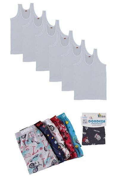 jilly jo Цветна тениска и комплект боксерки с 6 броя за момчета