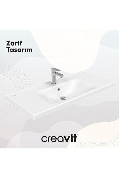 Creavit Eksen Etajerli Lavabo 100 cm Beyaz