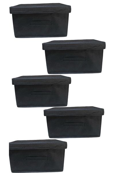 TURİNHOME Box Organizer, Box Storage Bag, Multi-Purpose Box, Organizer with Lid 5 Pieces