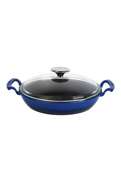 Lava 24cm Cast Round Pan - Glass Lid, Double Handle Iron Solid