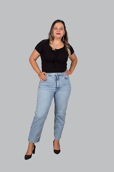 Truva XXL High Waist Blue Mom Jeans - Plus Size Pants