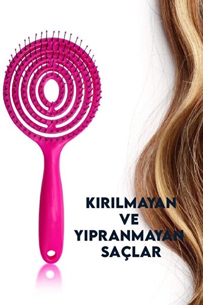 MUJGAN Vegan Hair Comb with Iron Tip Pink