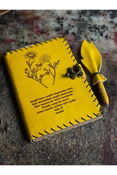 zarif atölye Dear Friend Poetry Leather Notebook