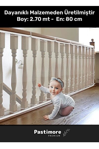 Pastimore Özel Üretim Kaliteli Merdiven Balkon Güvenlik Filesi Bebek Çocuk Evcil Hayvan Koruma Bariyeri