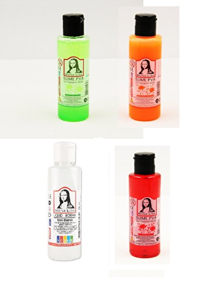 Monalisa Slime Seti 3 Renk Yapıştırıcı 1 Adet Sıvı Borax