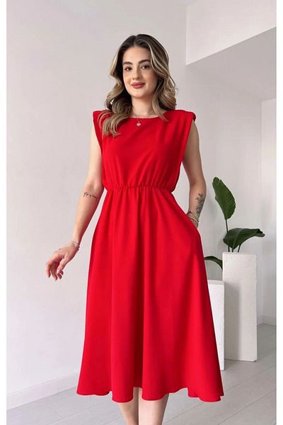 GDS BUTİK Sleeveless Midi Dress - Padded Design