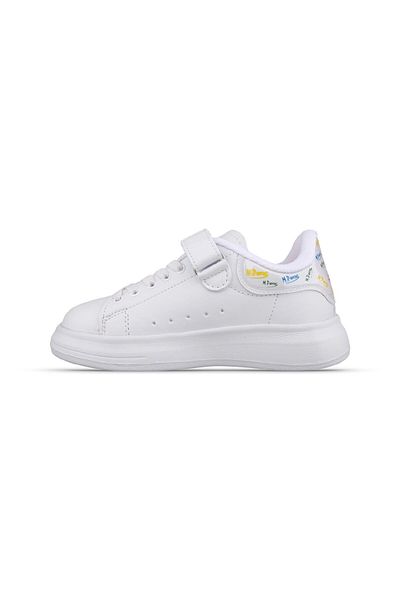 MP ONE Tenis alb Velcro pentru copii mari - cu șireturi