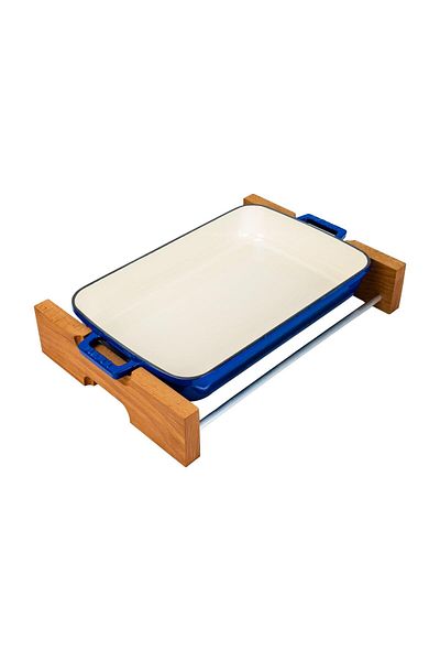 Lava Rectangular Rosto and Baking Tray - Iron Beech Wooden Edition Series, Size 26