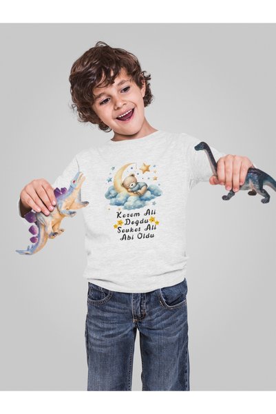 Asilcomkids KİŞİYE ÖZEL İSİM YAZILABİLEN TİŞÖRT| ABİ OLDU BULUTLAR ÜZERİNDE S...