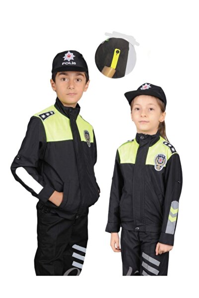 KARAMANSTYLE Unisex Çocuk Polis Kıyafeti Trafik Polis Kostümü