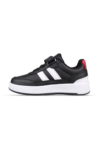 MP ONE Tenis alb-negru cu șireturi Velcro pentru copii mari