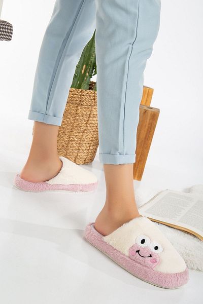 AlbiShoes Χειμερινές βελούδινες γυναικείες παντόφλες σπιτιών - Φιγούρα βατράχου, αθόρυβη σόλα, κλειστό μπροστά