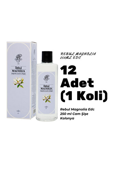 Rebul Magnolia Edc 250ml Cam Şişeli Manolya Kokolu Kolonya 12 Adet (1 Koli)