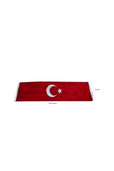 Carub Turkish Flag Torpedo Pandizot 150X40Cm Fish Plush Carpet Moon Star Cover