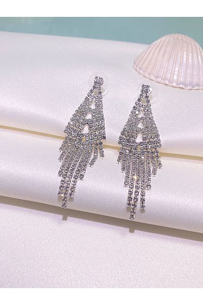 Furtek Aksesuar Zircon Stoned Dangle Women's Evening Dress Bijouterie - Casual, Wedding and Engagement Prom Trend