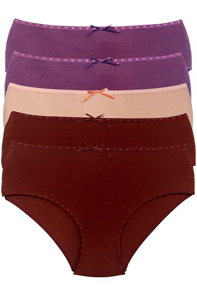Miss Blue Moon Set de 5 chiloți Bato cu talie înaltă - 5000-1