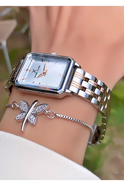 Daniel Klein Rose Silver Color Waterproof Women's Wristwatch