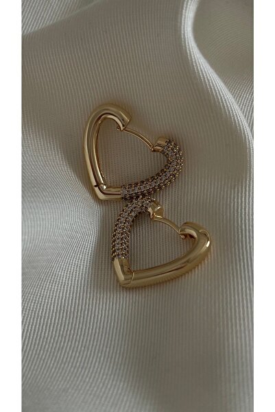 Vi store Mıhlama Taşlı Kalp Küpe