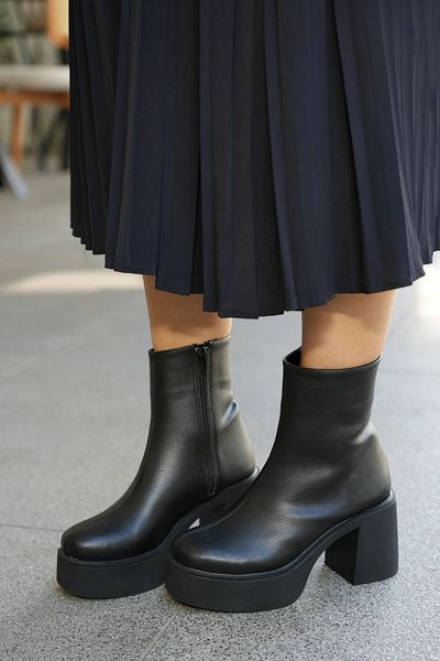 LAMİNTA Stanley Black Patform Sole Women's Boots